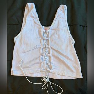 Womens Light Purple Open Front Tank Top S/M